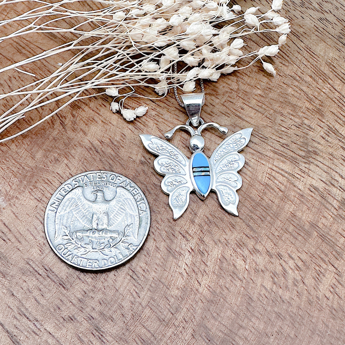 Inlay Butterfly Pendant