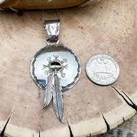 Concho & Feather Pendant