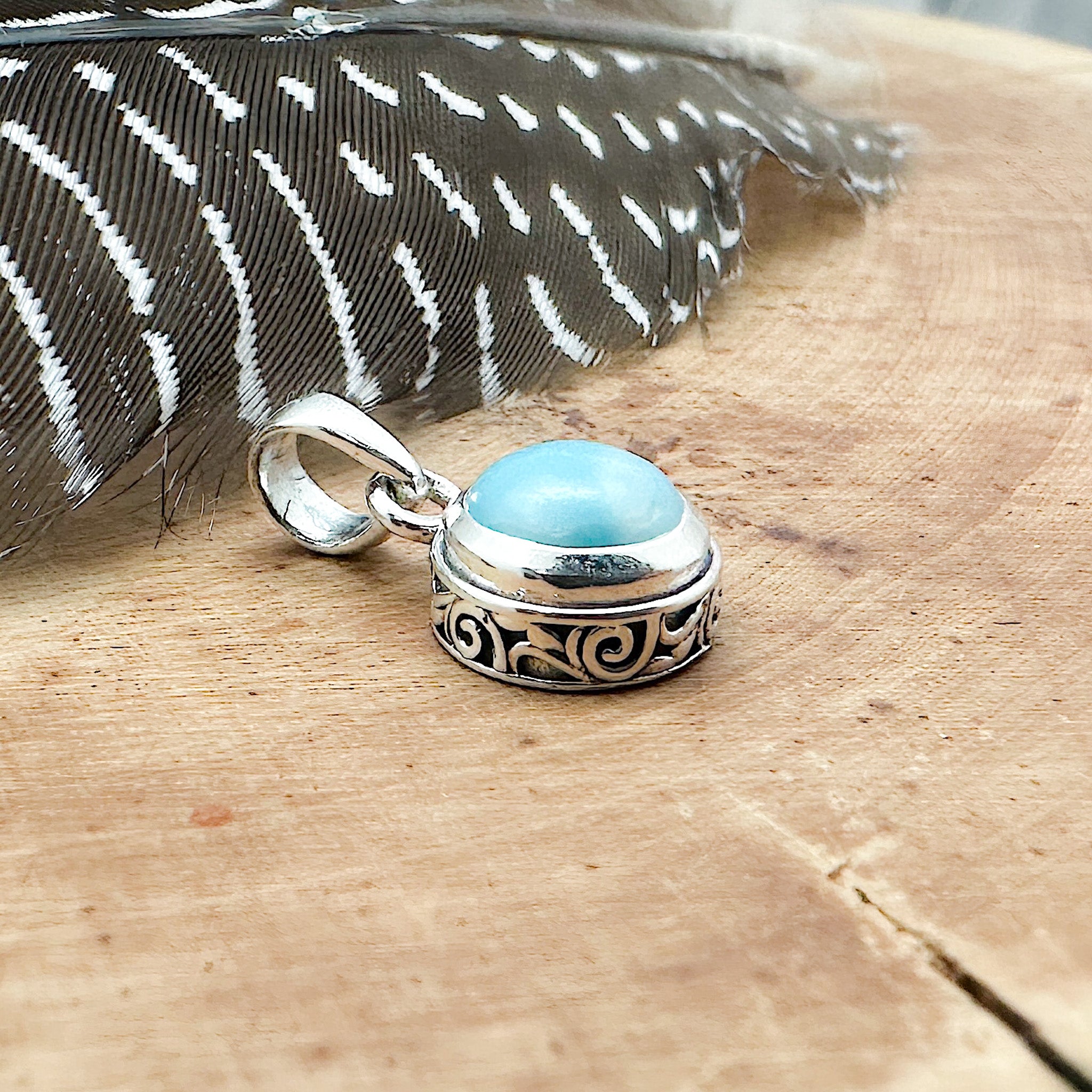 Larimar Filigree Pendant