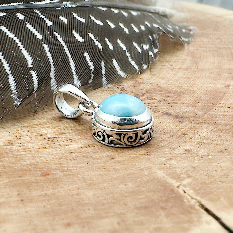 Larimar Filigree Pendant