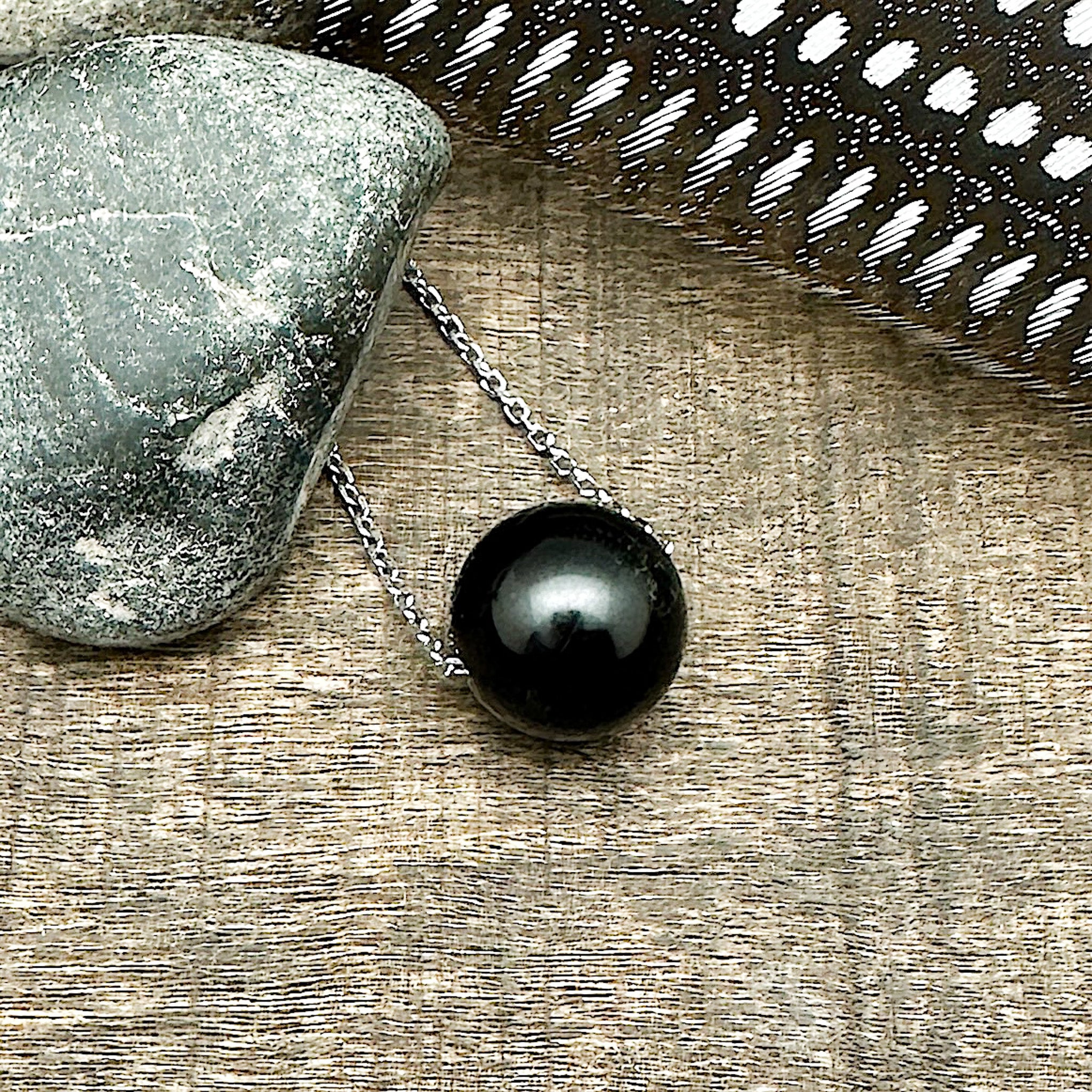 Black Tourmaline Sphere Necklace