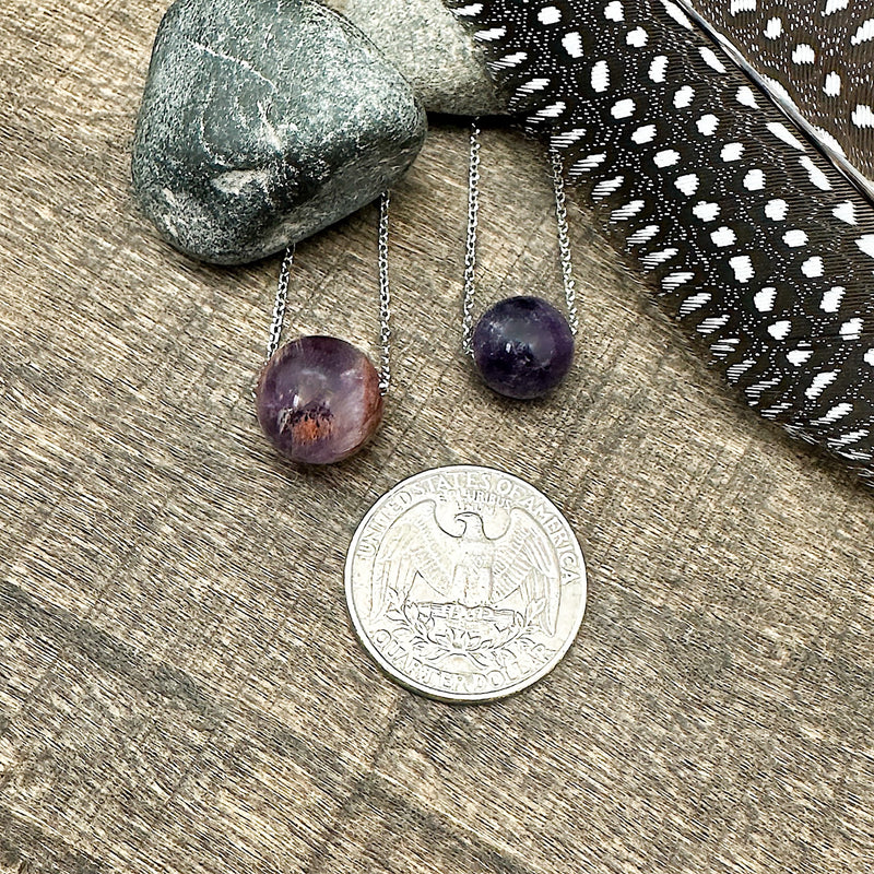 Amethyst & Super Seven Sphere Necklace