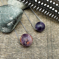Amethyst & Super Seven Sphere Necklace