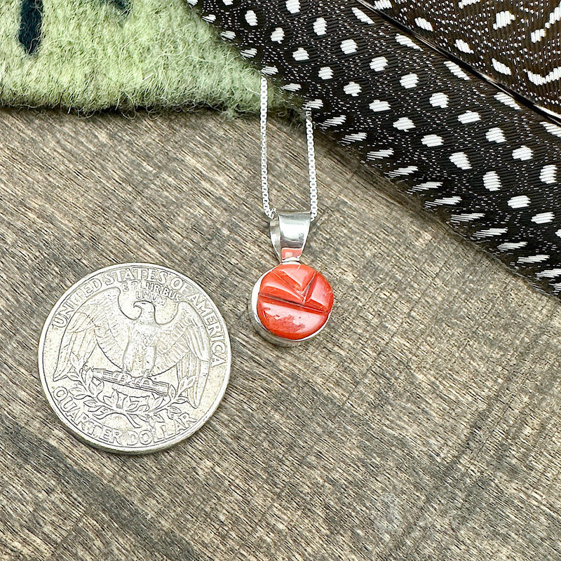 Red Coral Inlay Pendant
