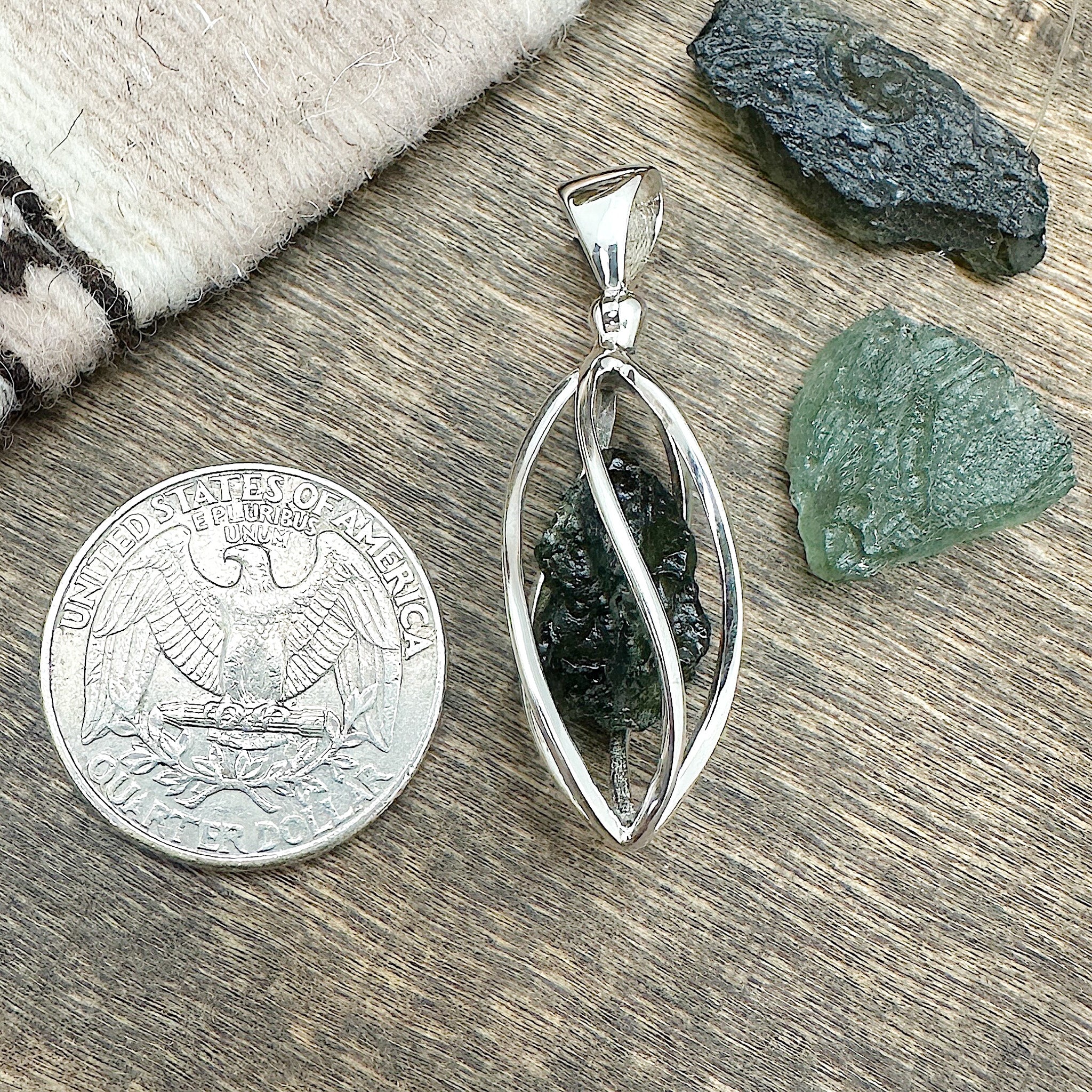 Moldavite Cage Pendant