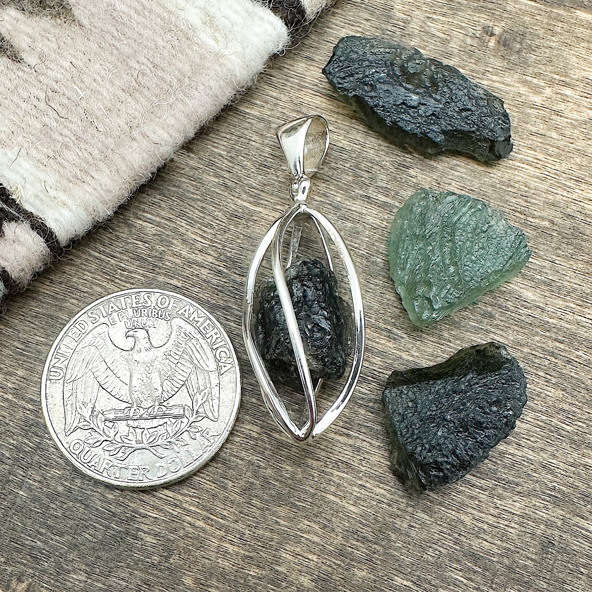 Moldavite Cage Pendant