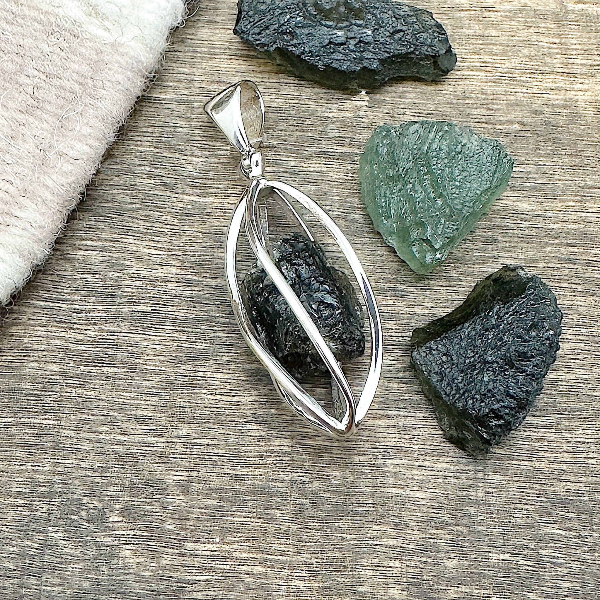 Moldavite Cage Pendant