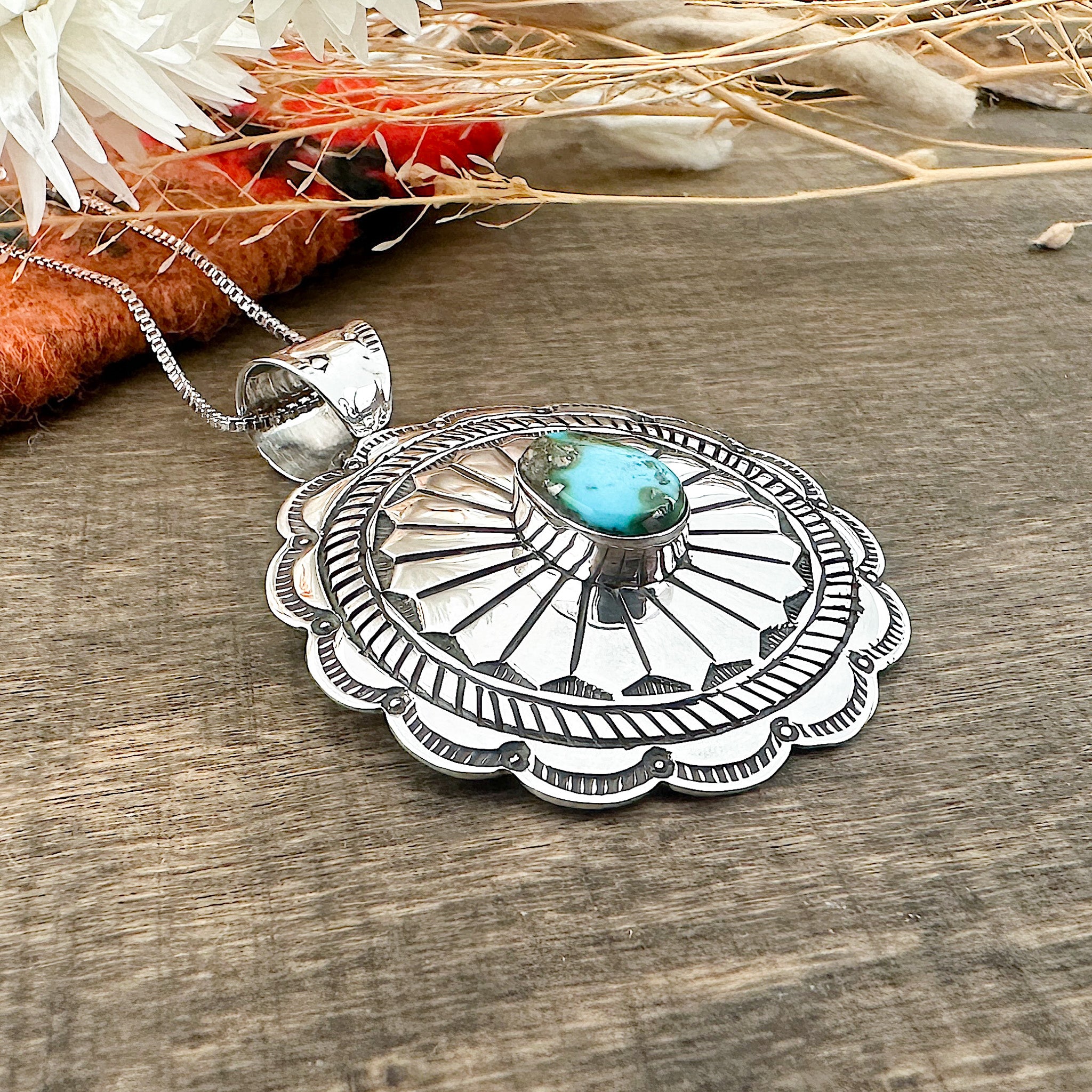 Sonoran Gold Turquoise Concho Pendant