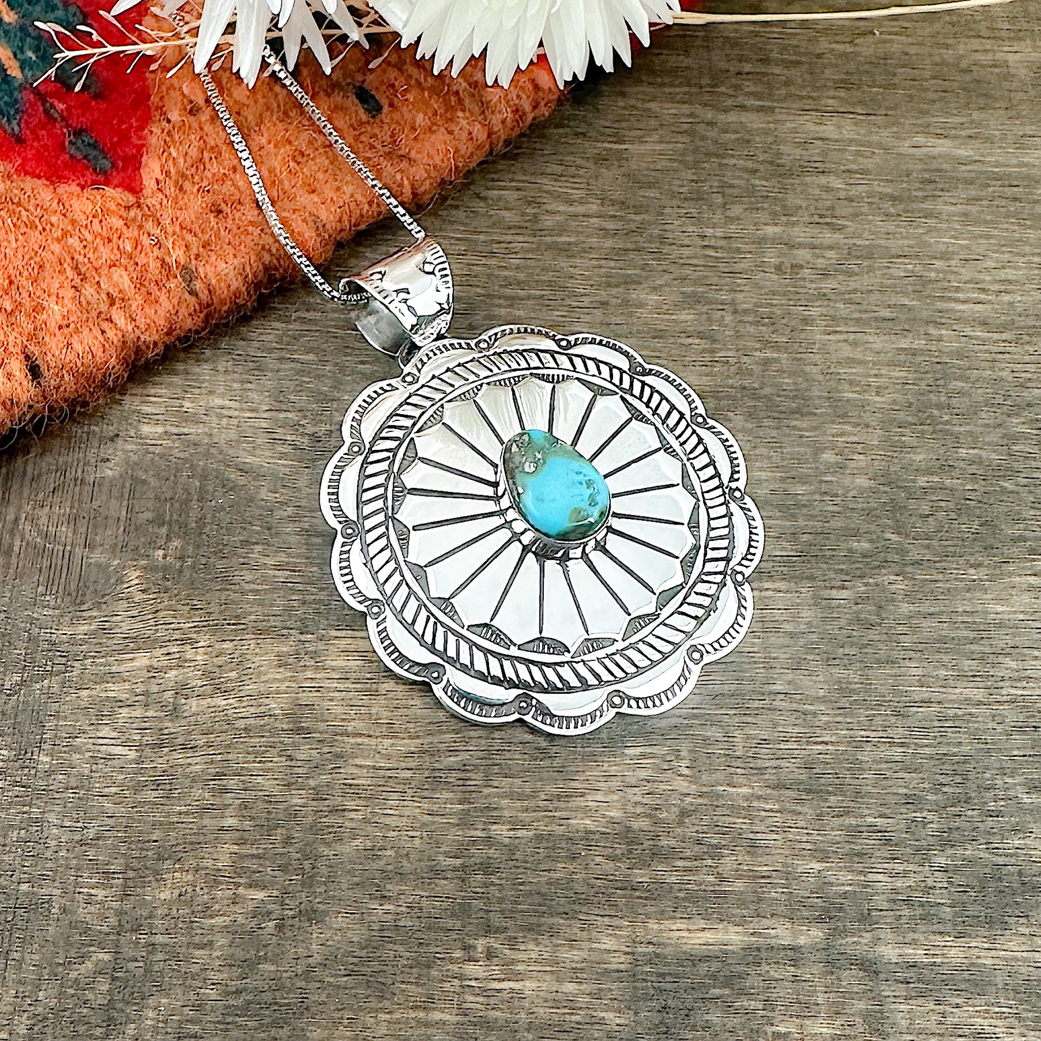Sonoran Gold Turquoise Concho Pendant