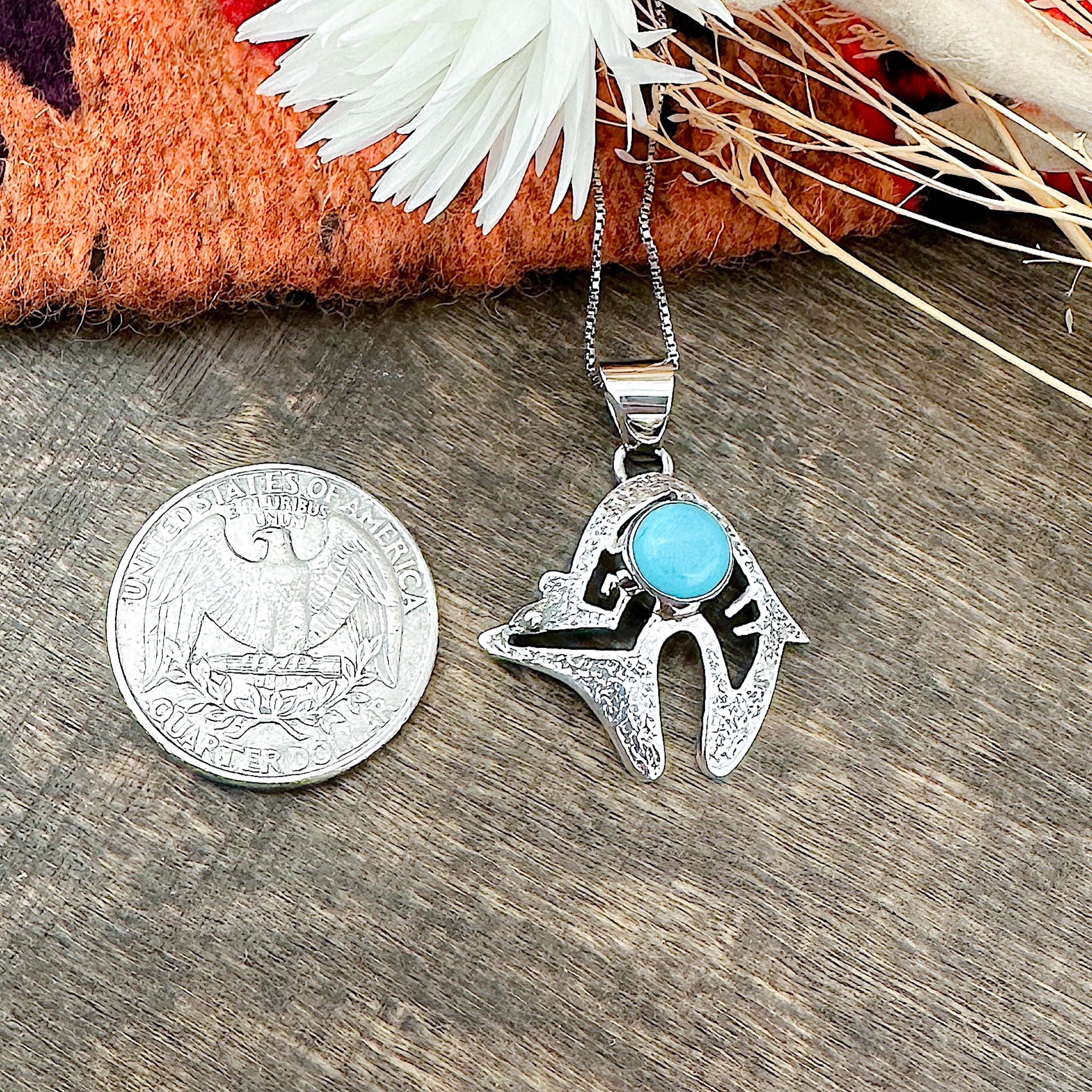 Sleeping Beauty Turquoise Bear Pendant