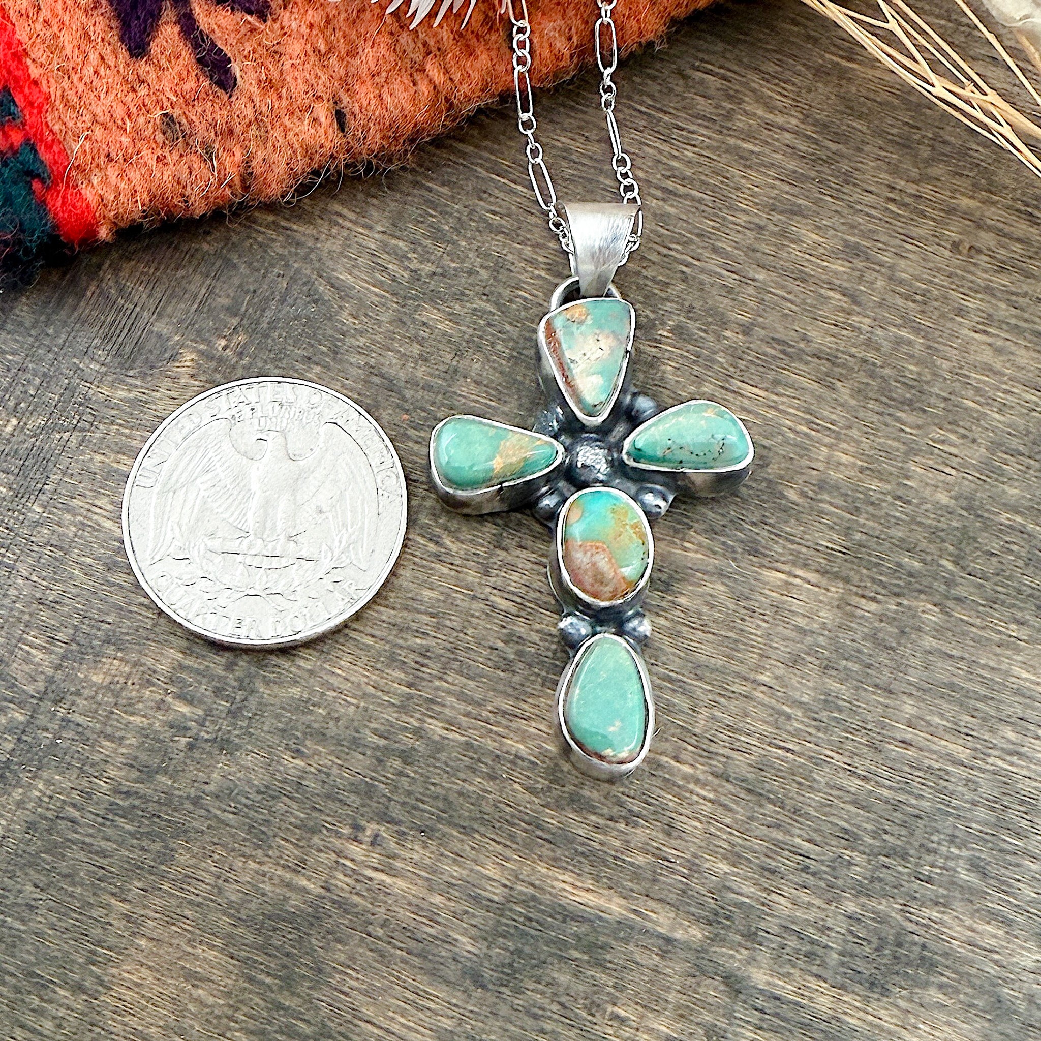 Royston Turquoise Cross Pendant