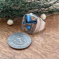 Turquoise Creek Inlay Ring Size 11