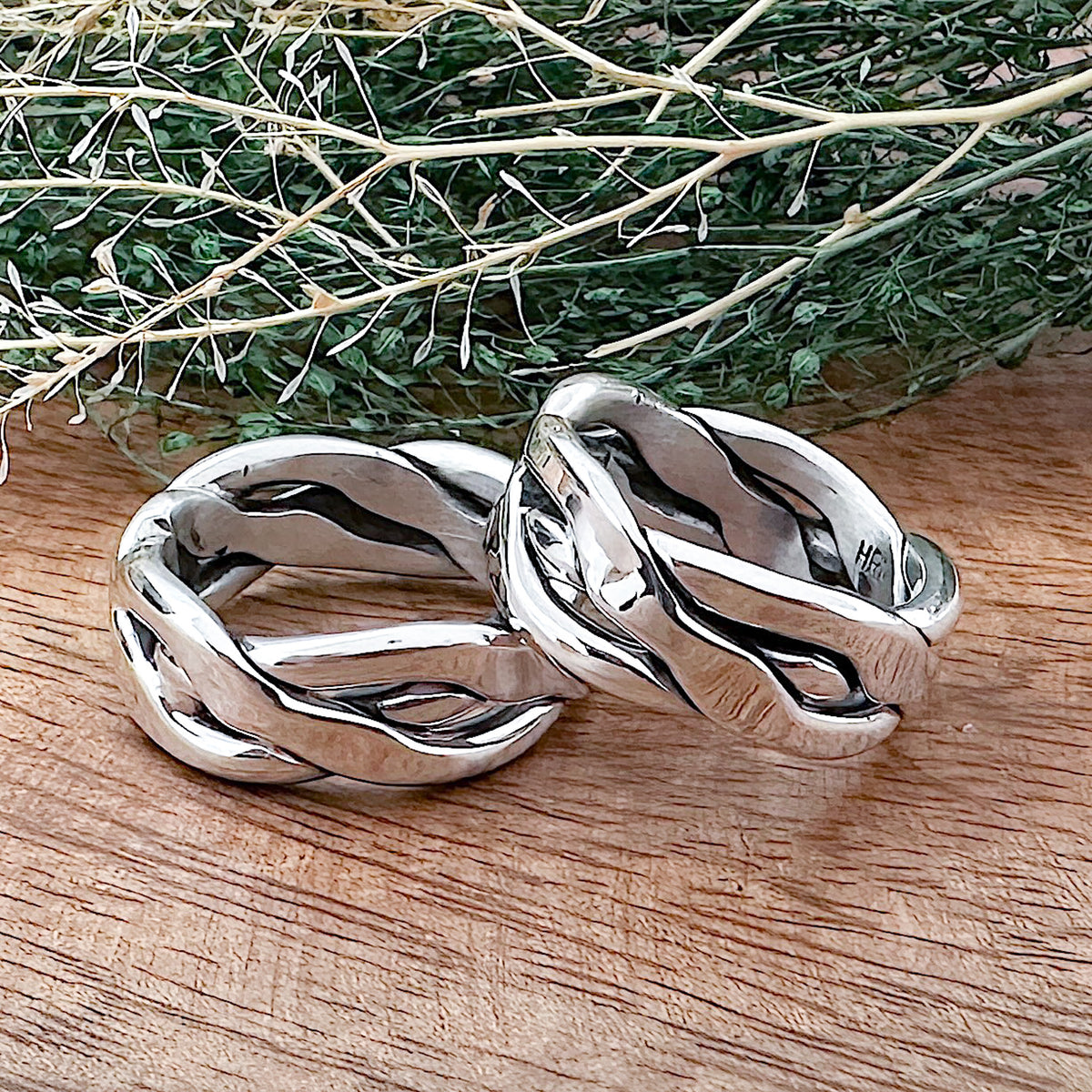 Sterling silver braided rings
