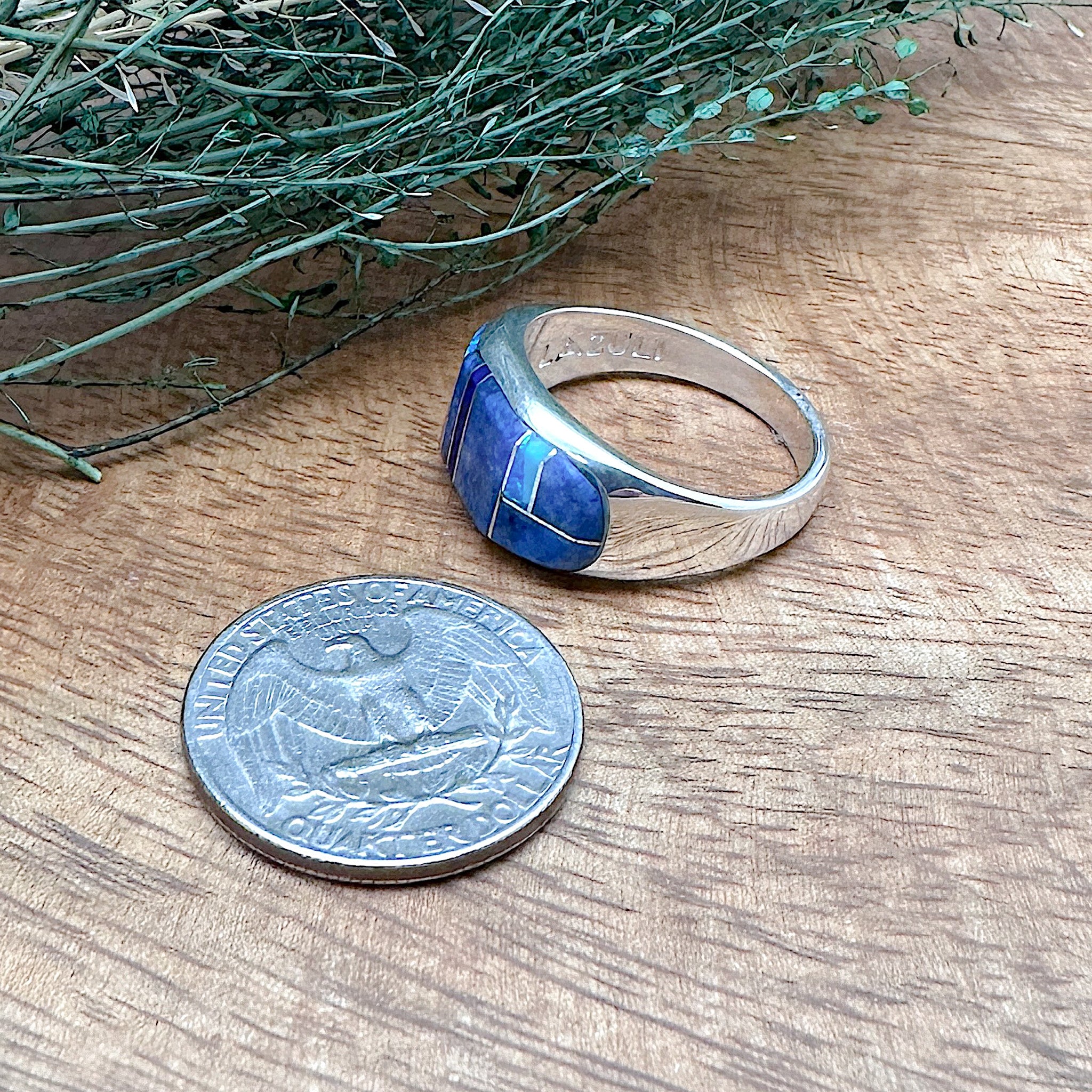 Inlay Lapis Ring Size 11.5