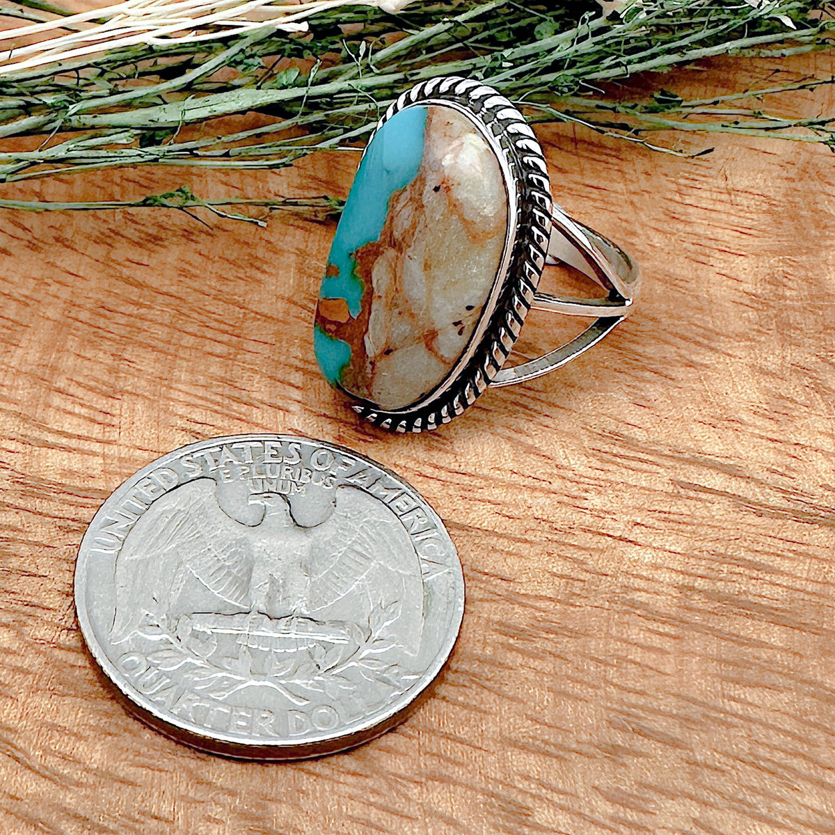 Boulder Turquoise Ring Size 8