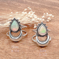 Opal Moon Ring Size 9-1/4 & 5-1/2