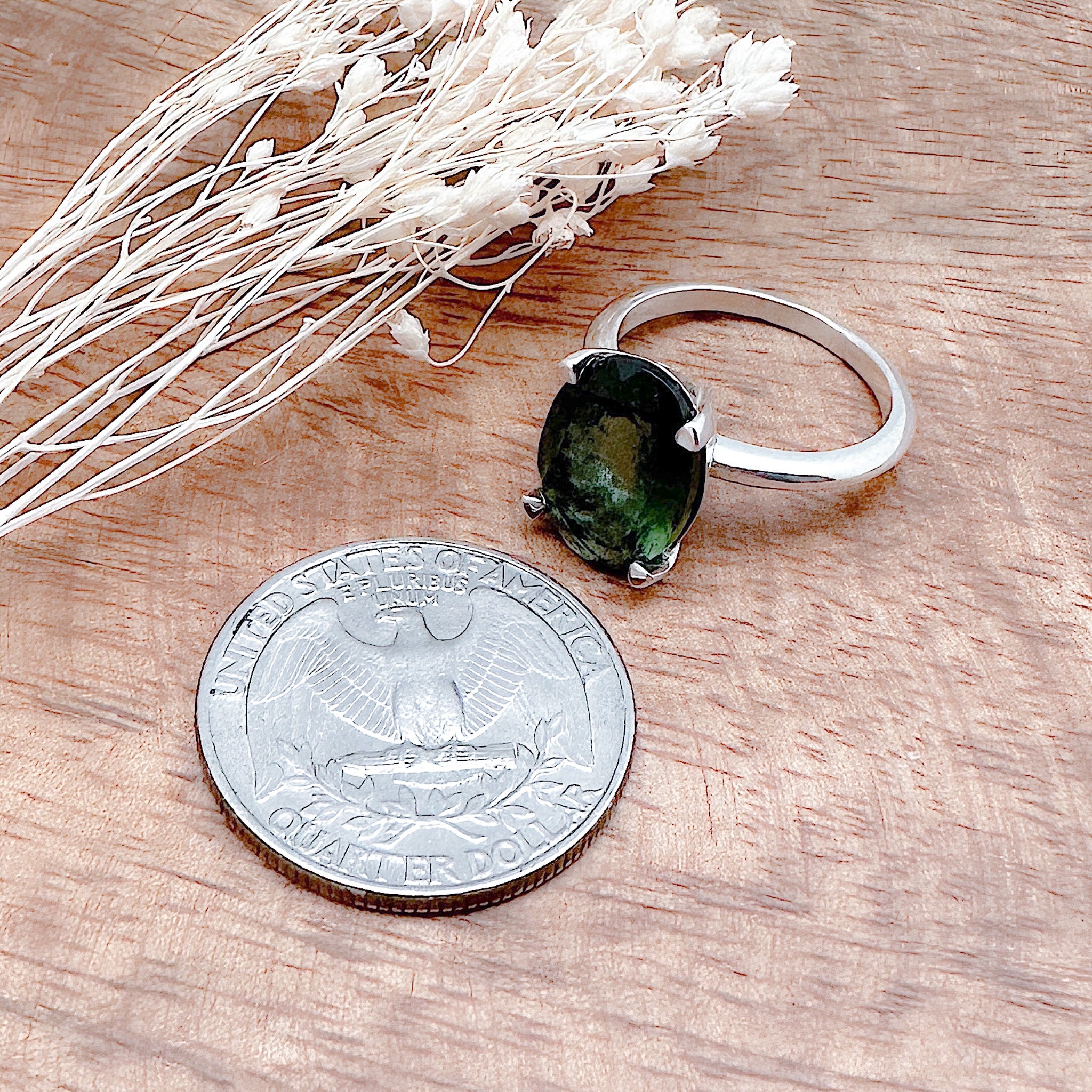 Moldavite ring size 7- Moldavite store jewelry