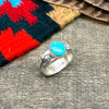 Kingman Turquoise Stamp Work Ring Size 9