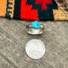 Kingman Turquoise Stamped Ring Size 8