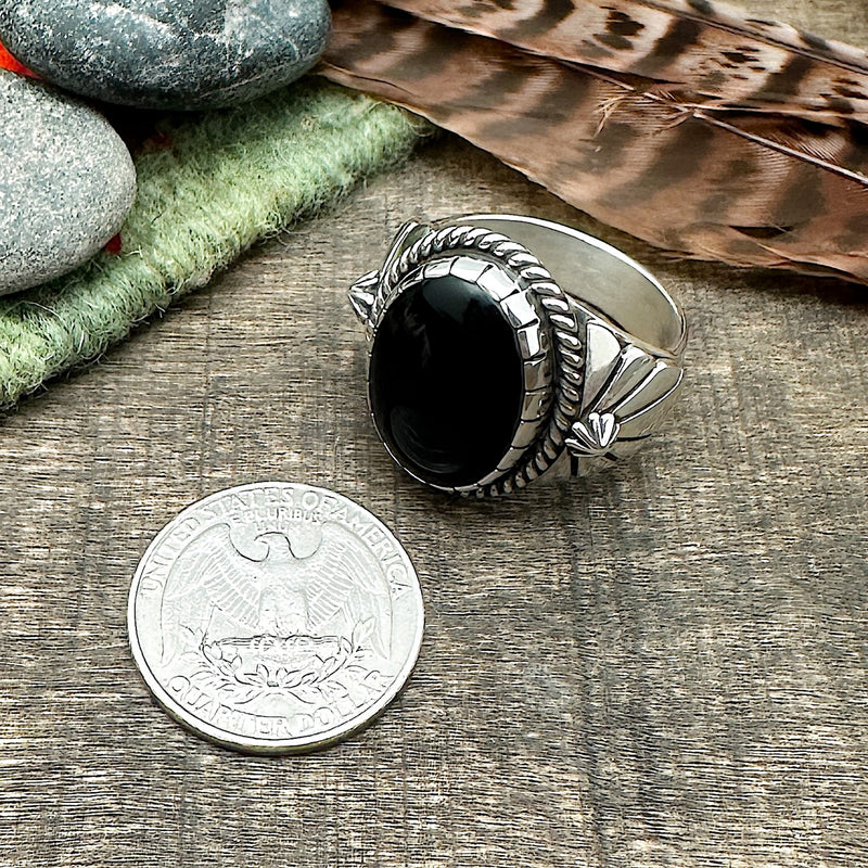 Black Onyx Ring Size 12.5