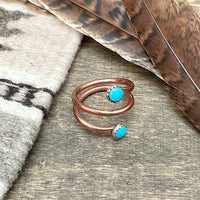 Copper And Turquoise Ring Size 6