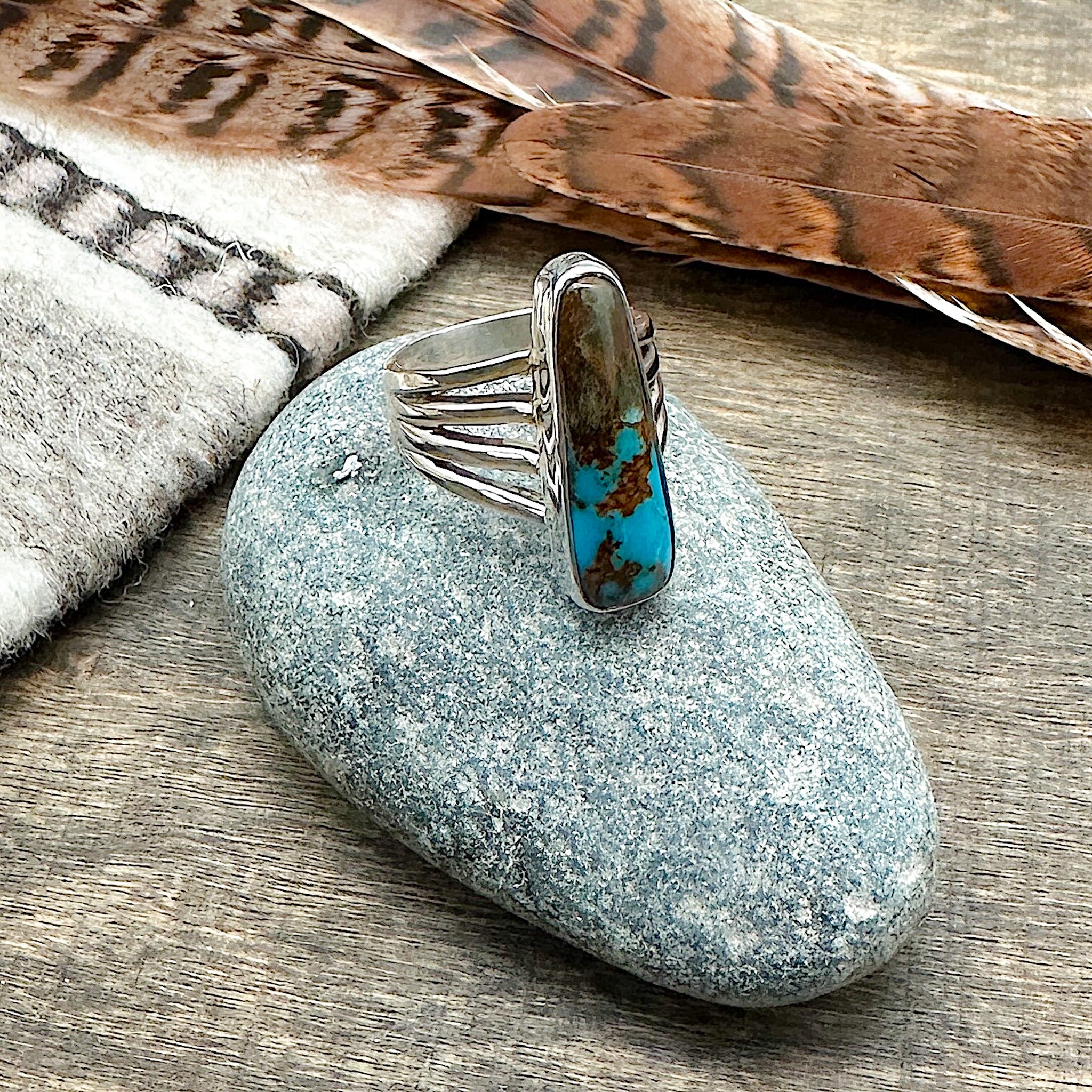 Bisbee Turquoise Ring Size 4-3/4