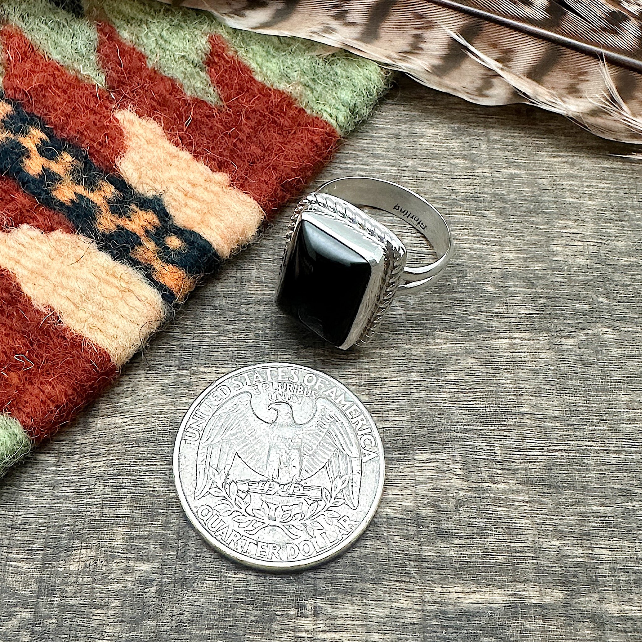 Black Onyx Ring Size 7