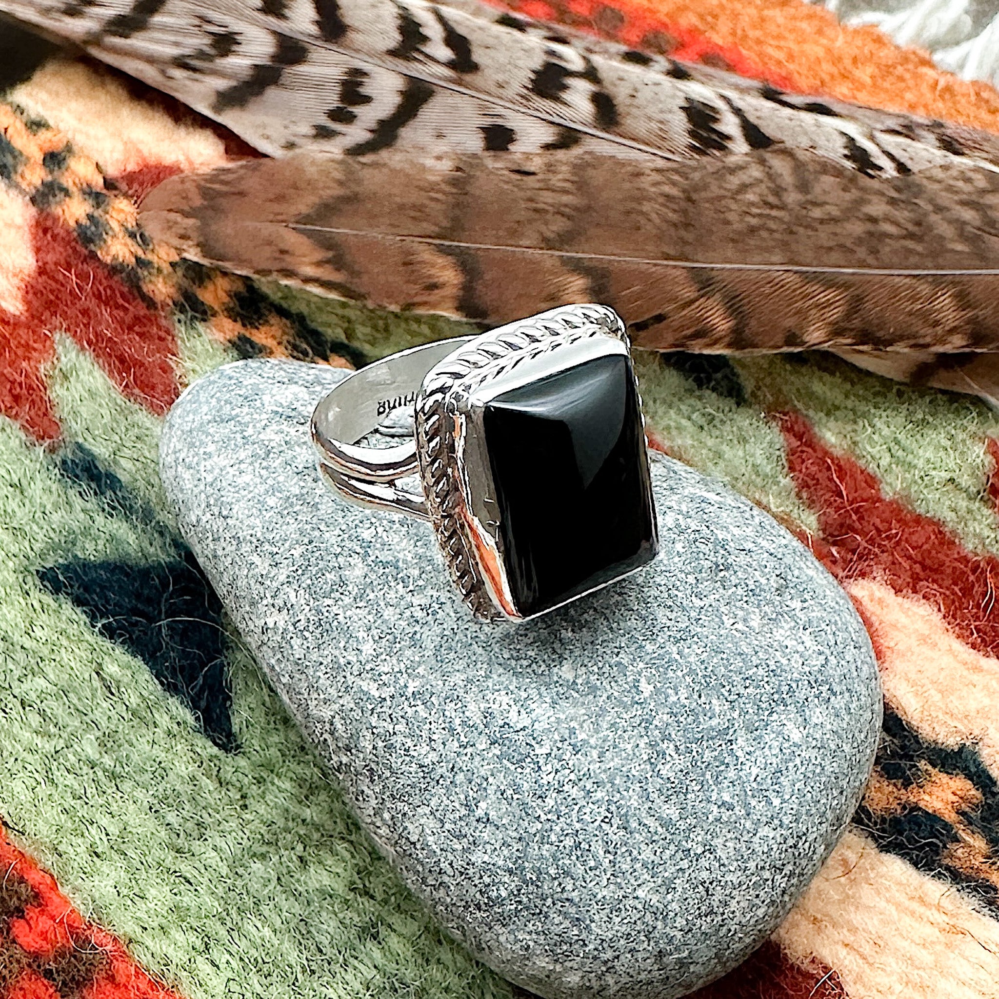 Black Onyx Ring Size 7