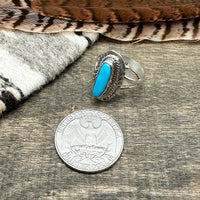 Blue Gem Turquoise Ring Size 8