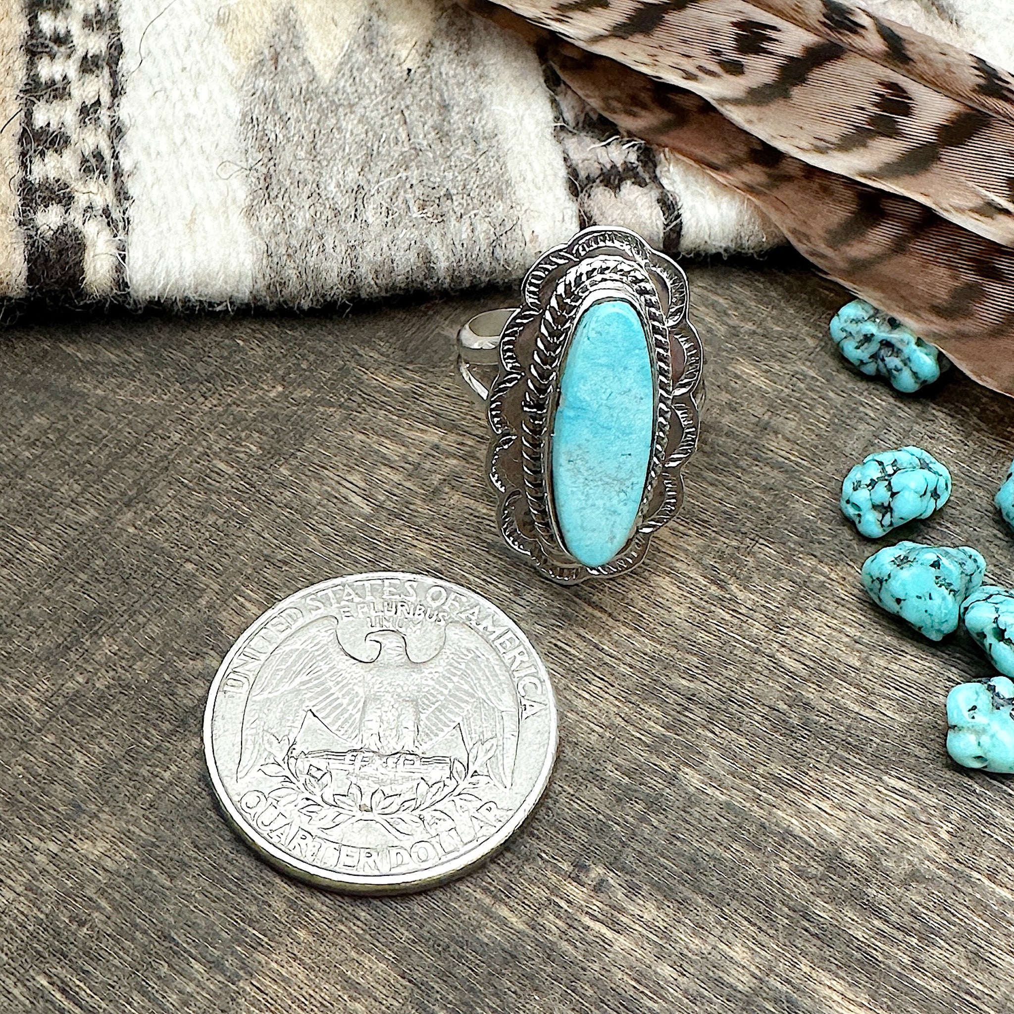Kingman Turquoise Ring Size 7-1/4