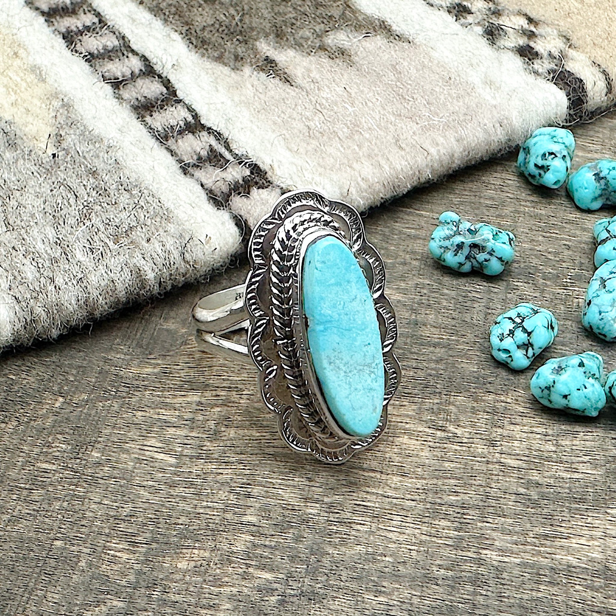 Kingman Turquoise Ring Size 7-1/4