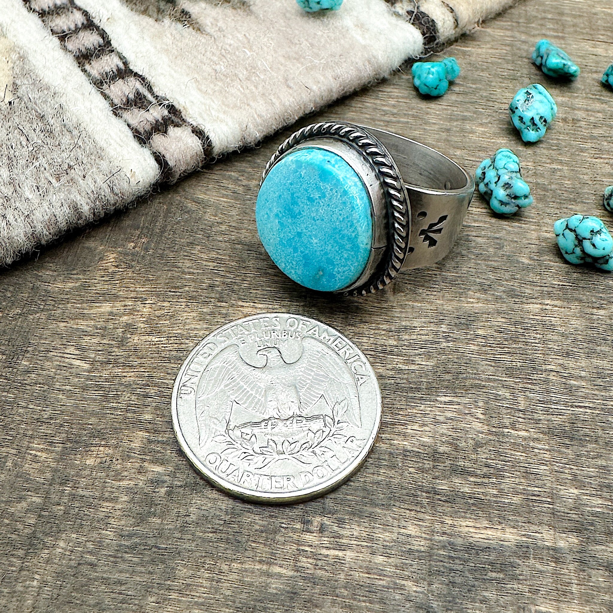 Kingman Turquoise Ring Size 9