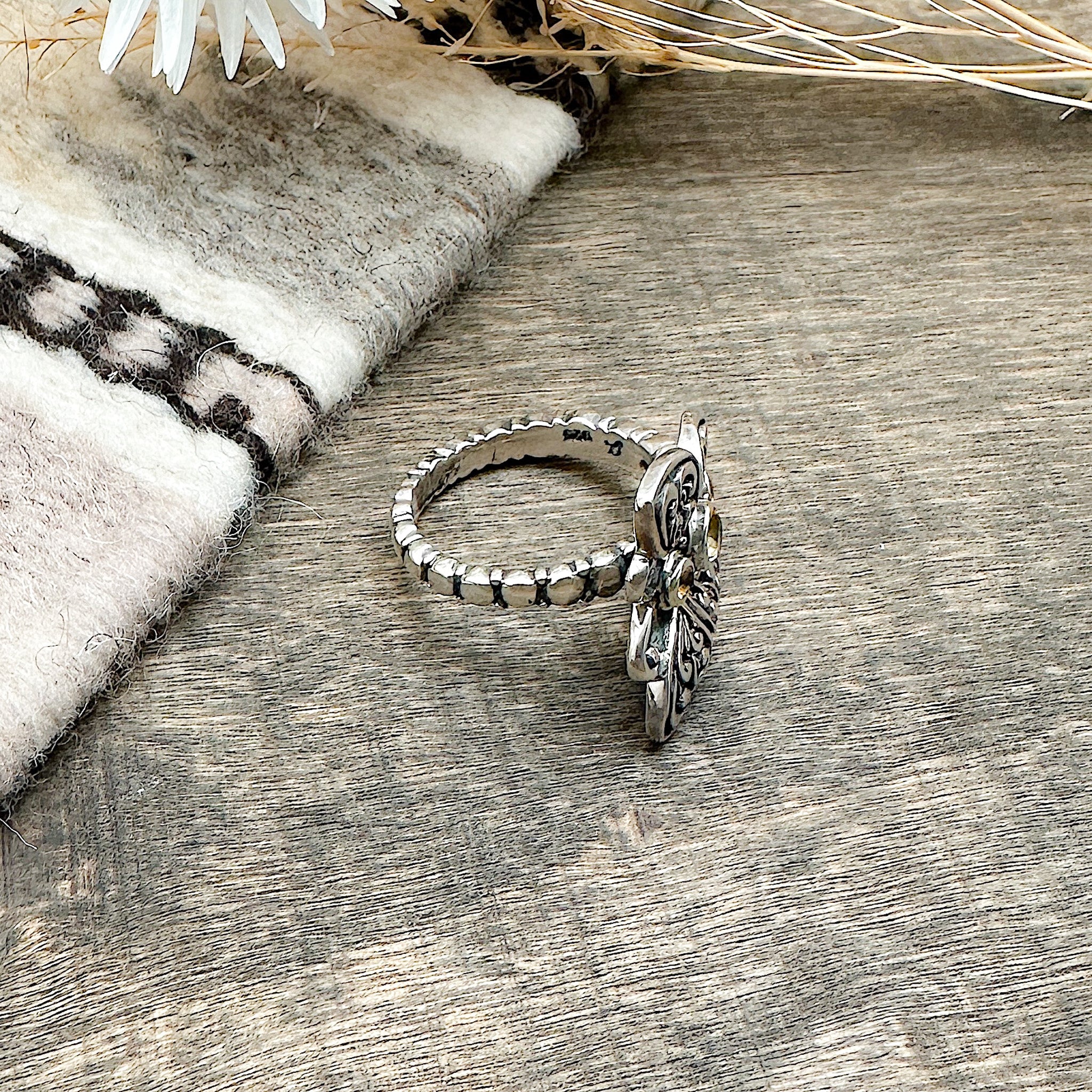 Citrine Butterfly Ring Size 6