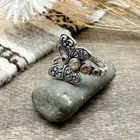Citrine Butterfly Ring Size 6