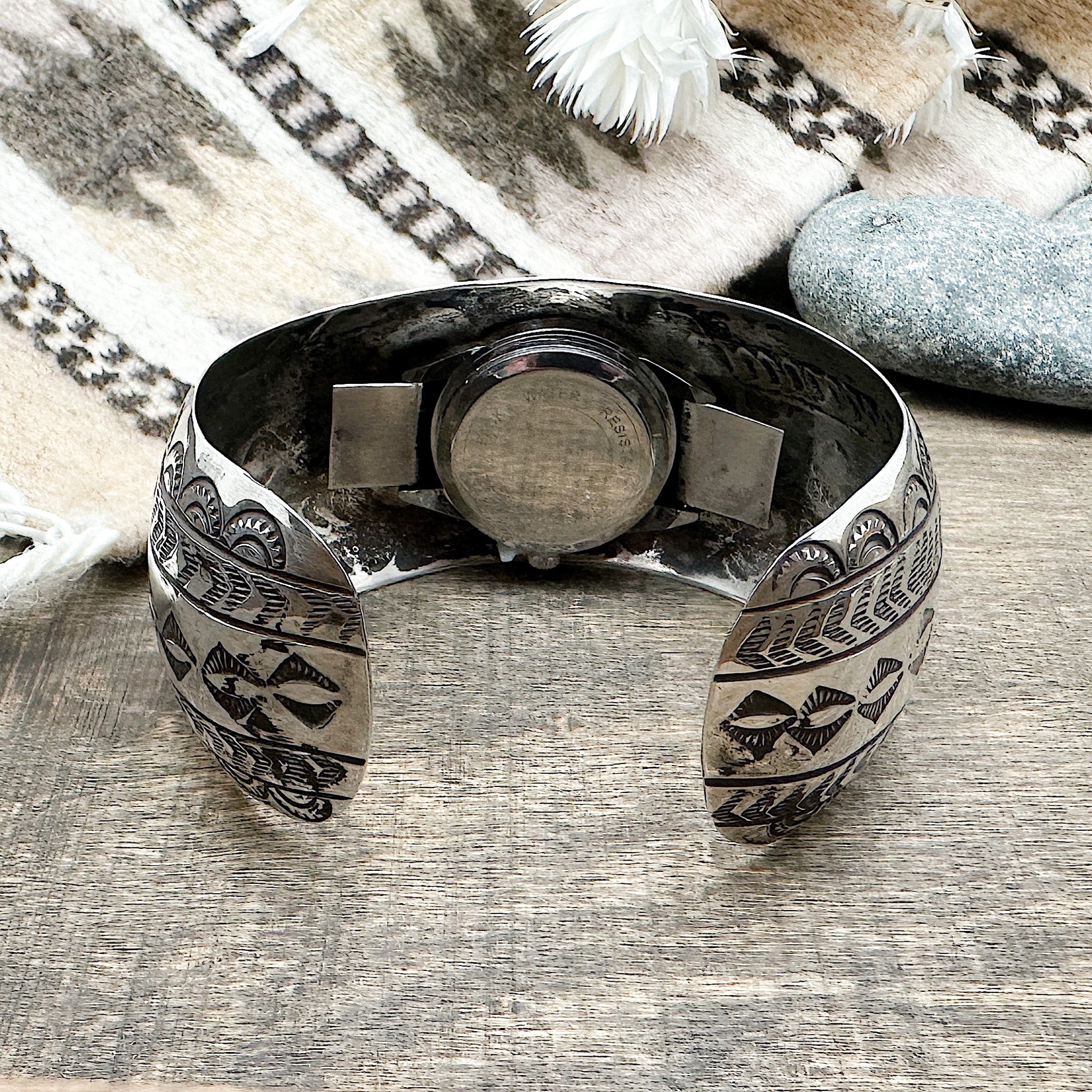 Silver Stamped Cuff Watch
