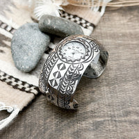 Silver Stamped Cuff Watch