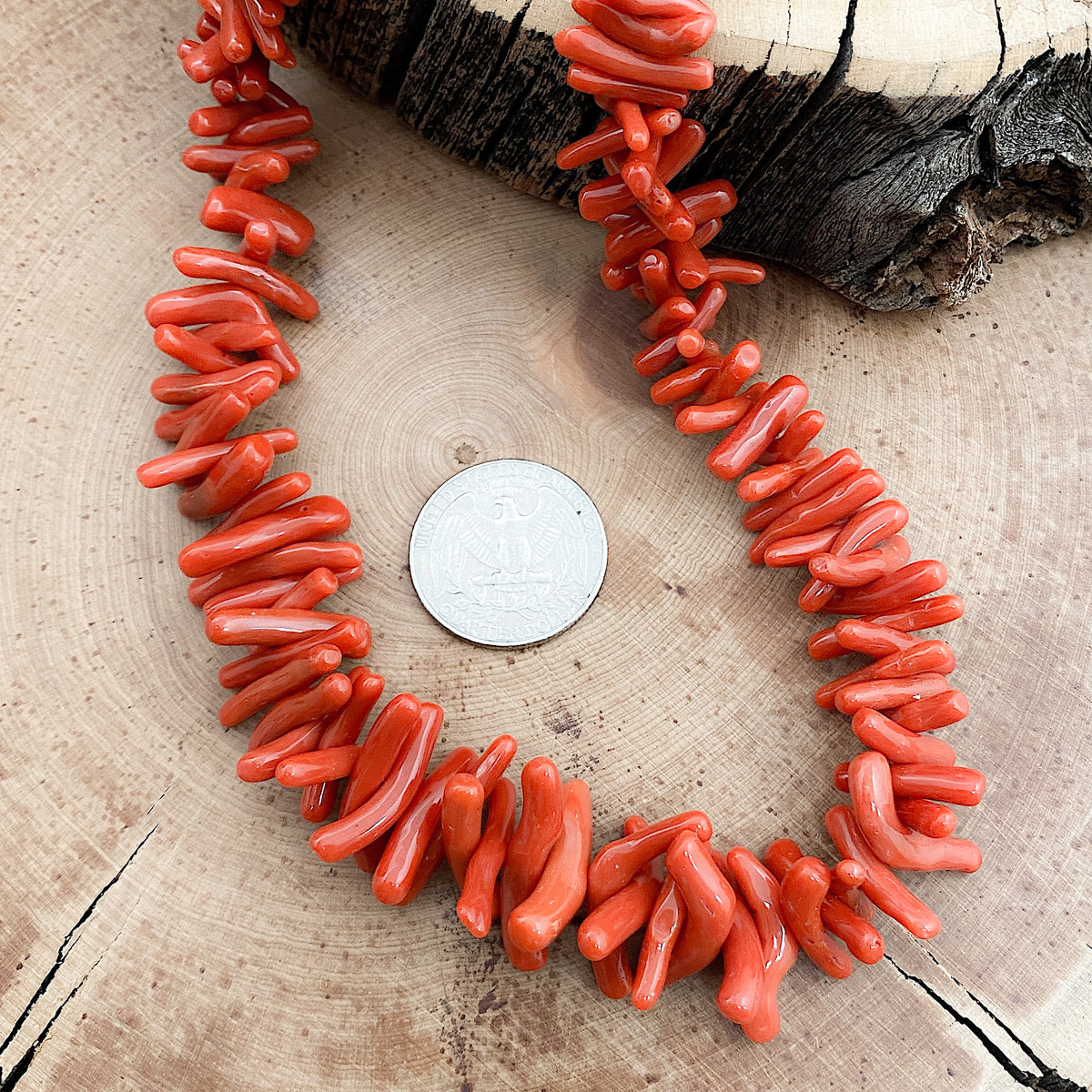 Vintage natural red branch coral necklace. - Jewelry