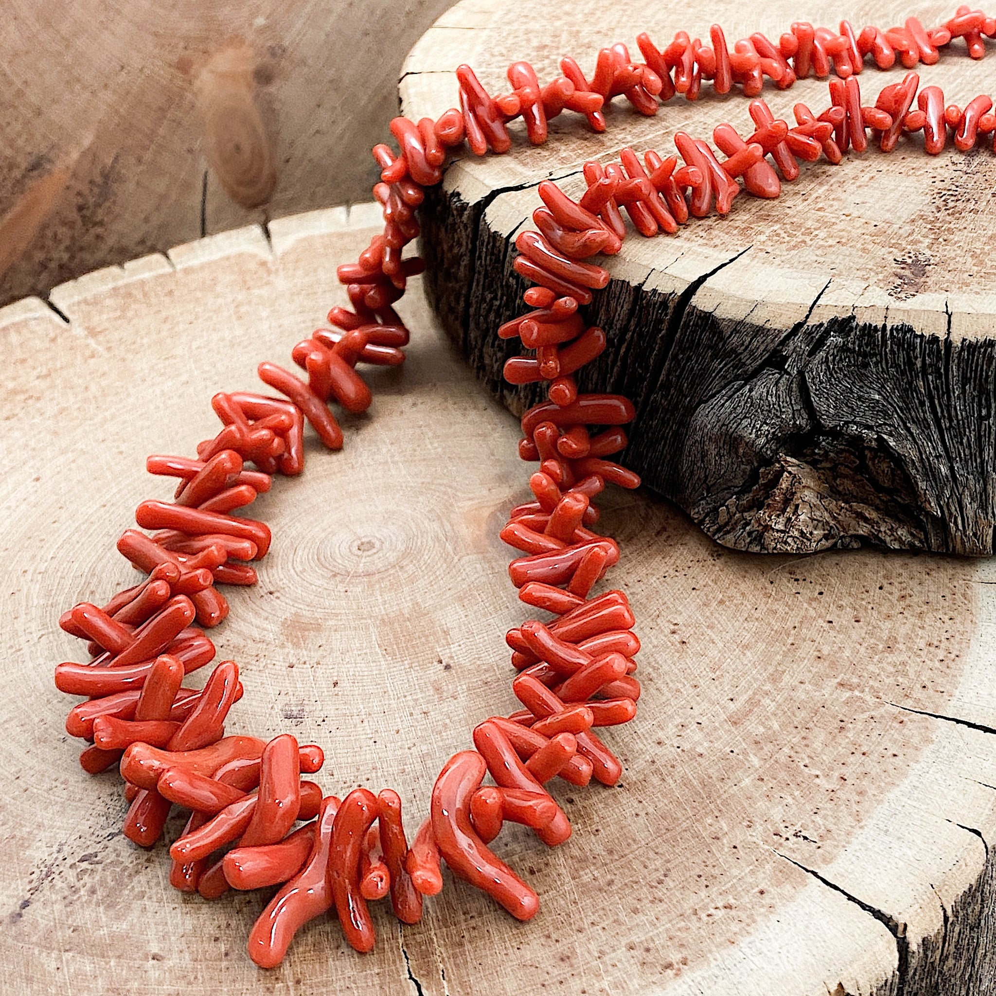 LUXURY series necklace - L 50 cm approx. made with branches of Torre del  Greco coral