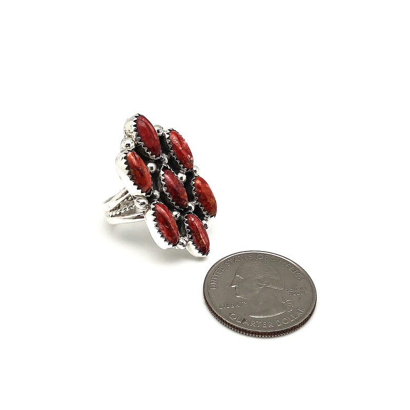 Spiny Oyster Cluster Ring Size 7-3/4