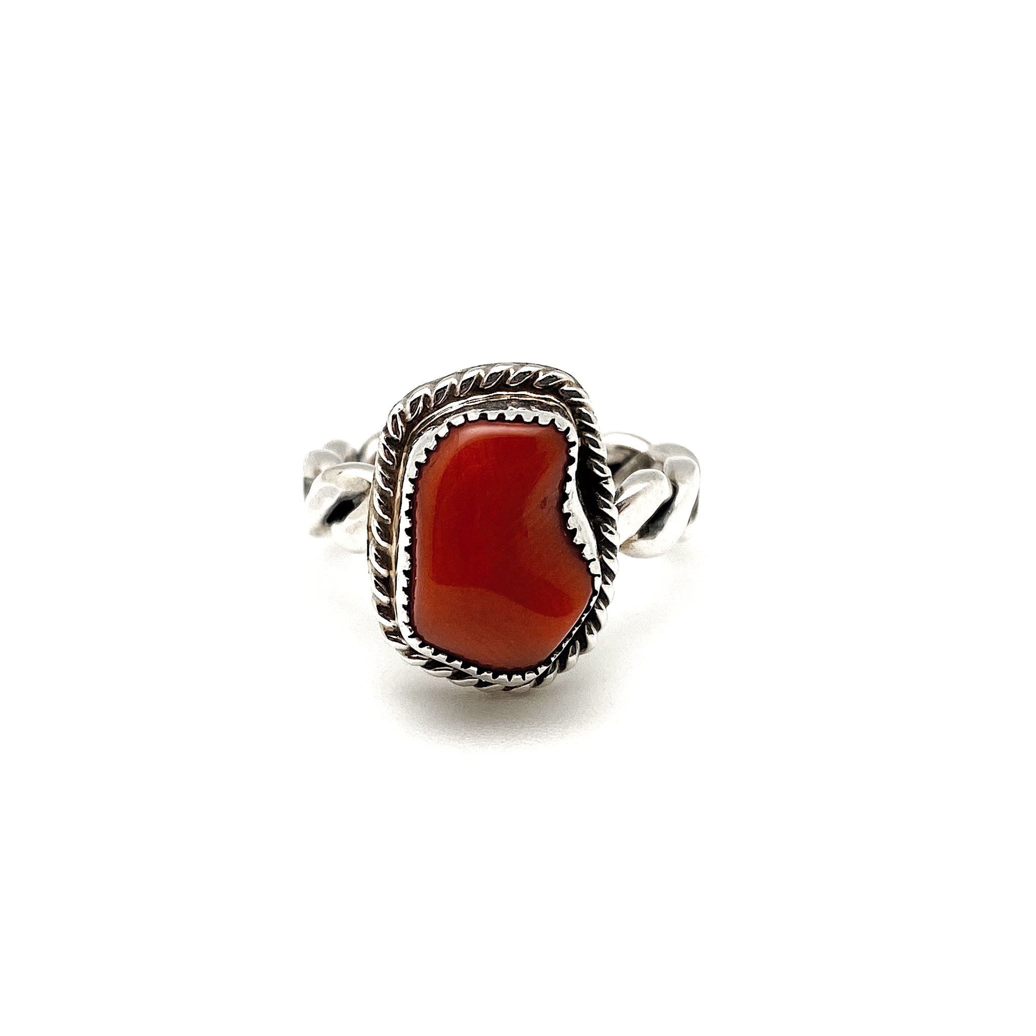 Red Coral Ring Size 5
