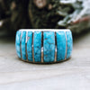 Kingman Web Turquoise Inlay Ring Size 11.5