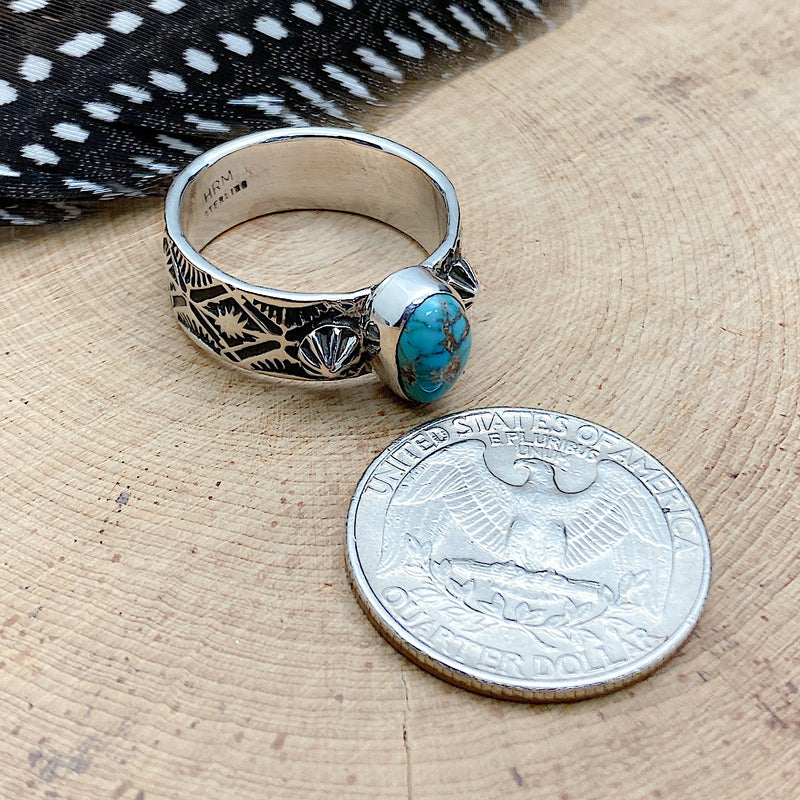 Morenci Turquoise Ring Size 9.5